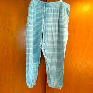 Sonoma Pajama/lounge pants WITH POCKETS!! 3x. Teal and white striped. Used.